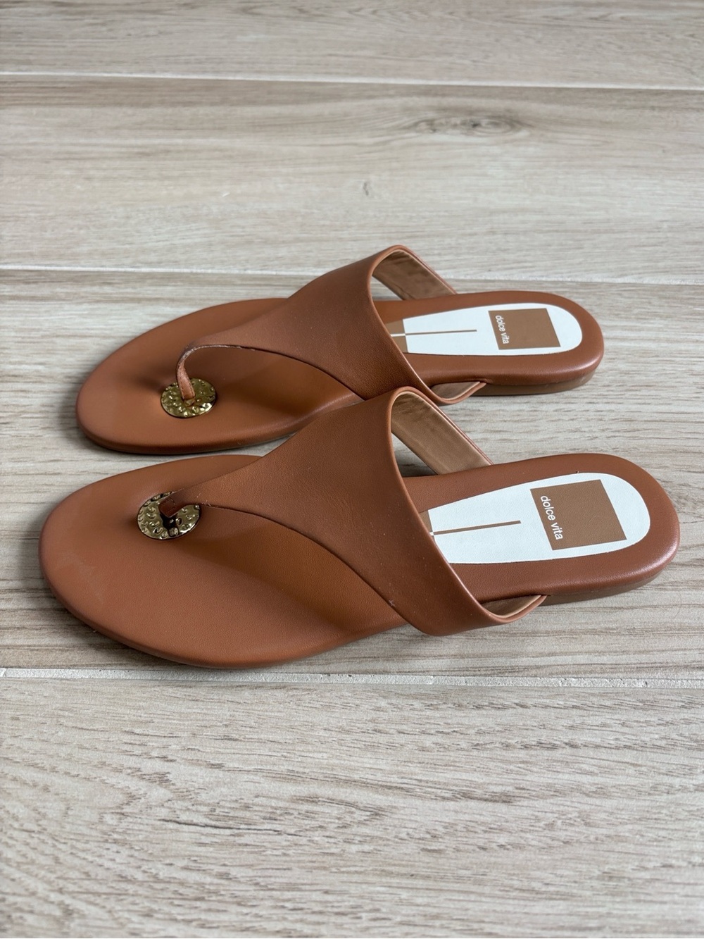 Dolce Vita Cognac Brown and Gold Sandals Women’s Size 7
